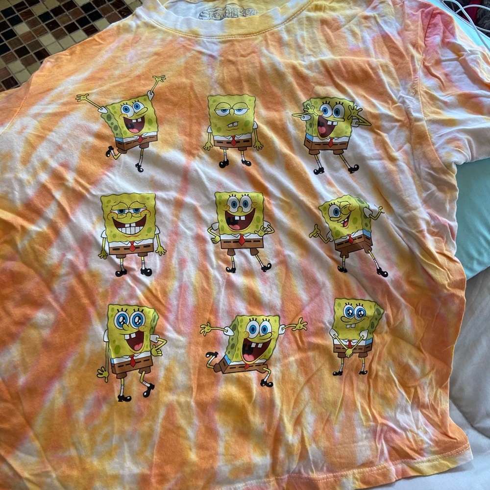 Spongebob square pants tie dye tee